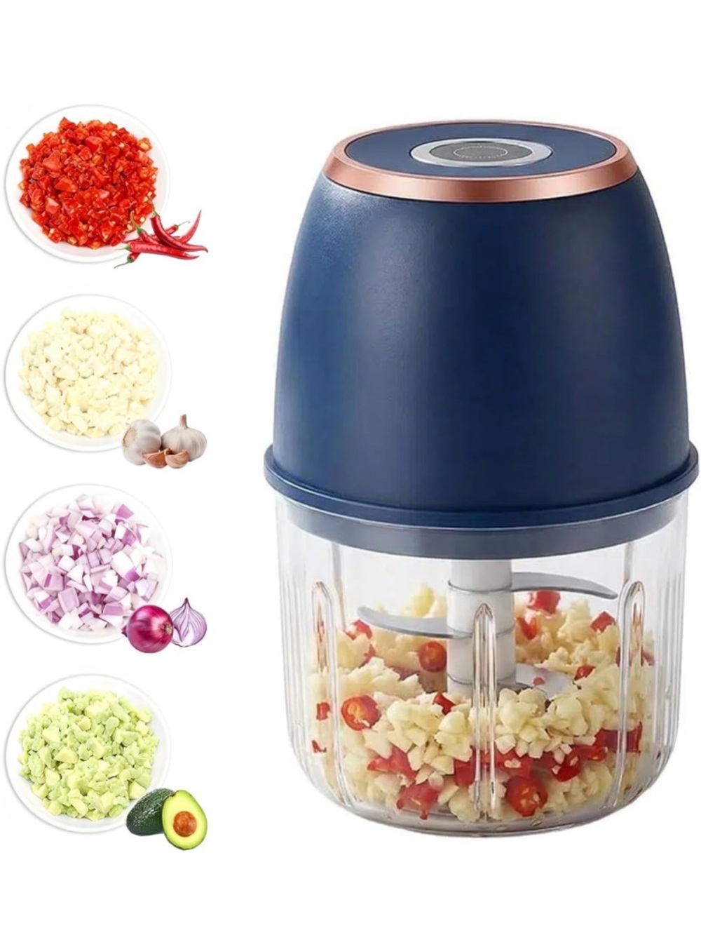 New Open Box Blue 2026 Portable Electric Garlic Chopper,Vegetable Food Chopper